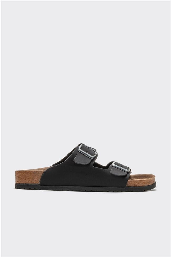 Siyah Deri Erkek Terlik