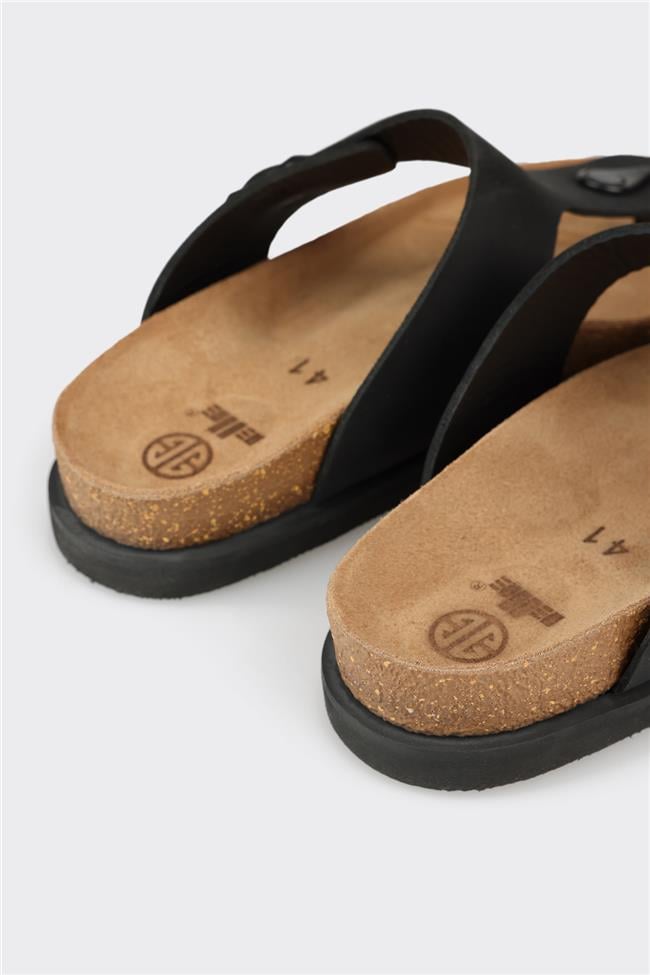 Siyah Deri Erkek Terlik