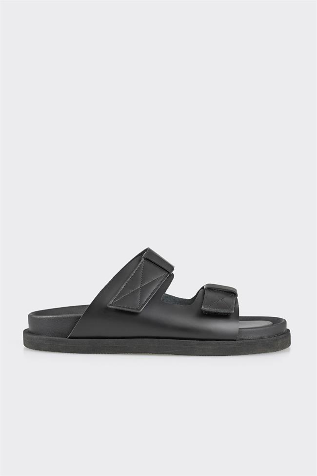 Siyah Deri Erkek Terlik