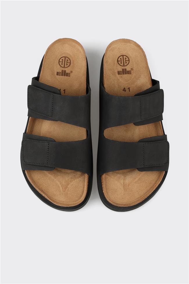 Siyah Deri Erkek Terlik