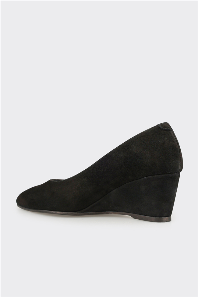 Siyah Deri Kadın Ayakkabı