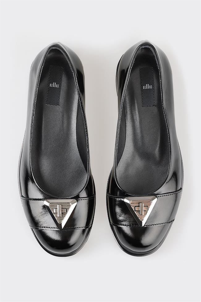 Siyah Deri Kadın Babet