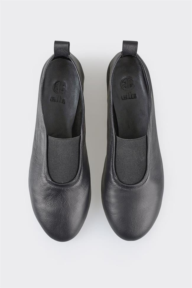 Siyah Deri Kadın Babet