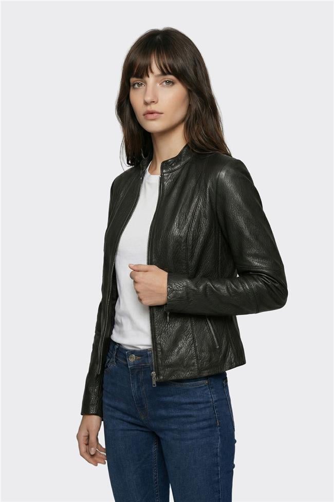 Siyah Deri Kadın Ceket