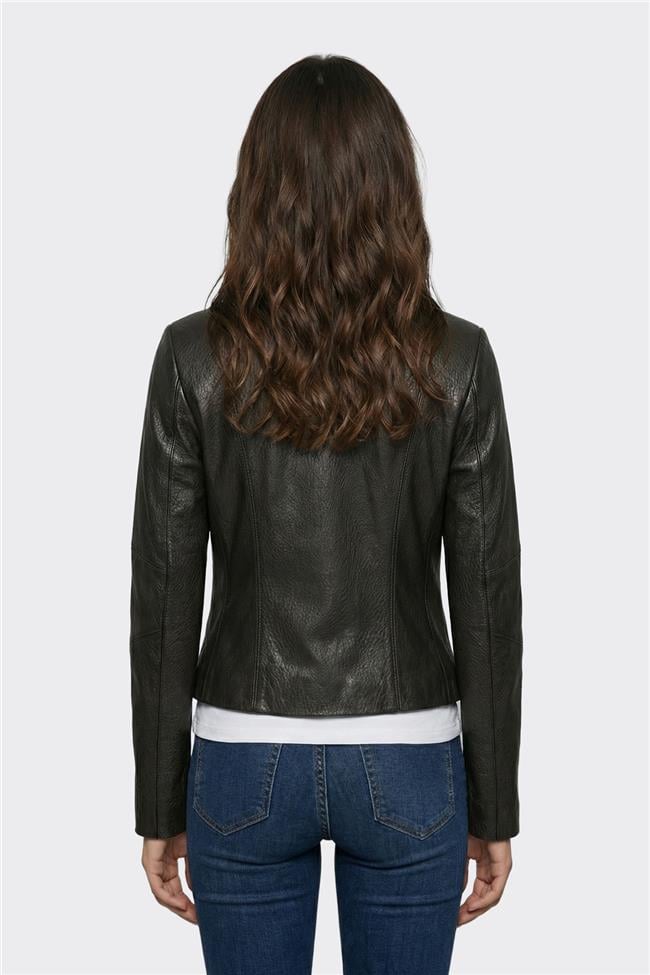 Siyah Deri Kadın Ceket