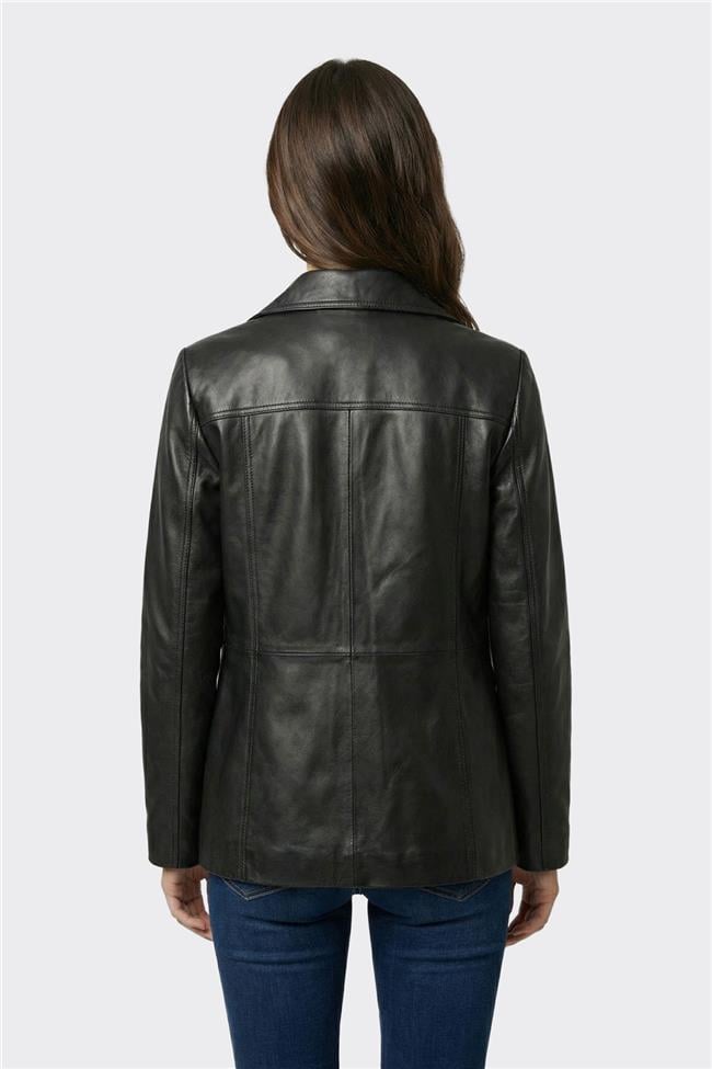 Siyah Deri Kadın Ceket