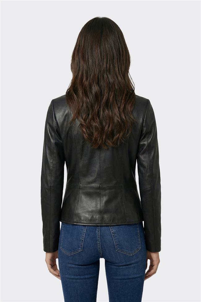 Siyah Deri Kadın Ceket