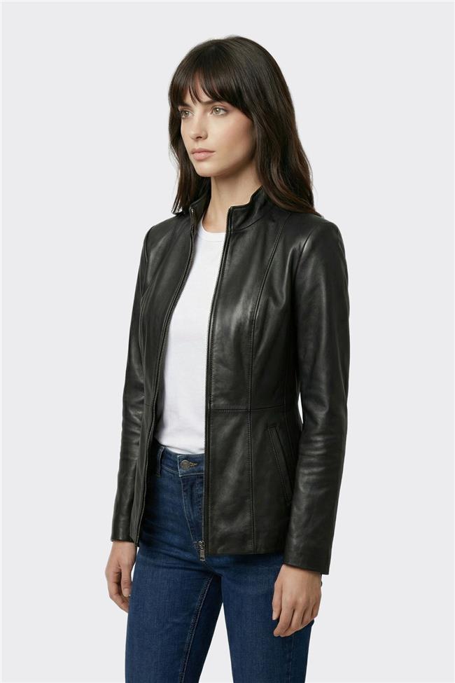 Siyah Deri Kadın Ceket