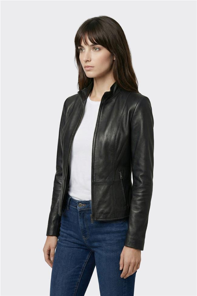 Siyah Deri Kadın Ceket