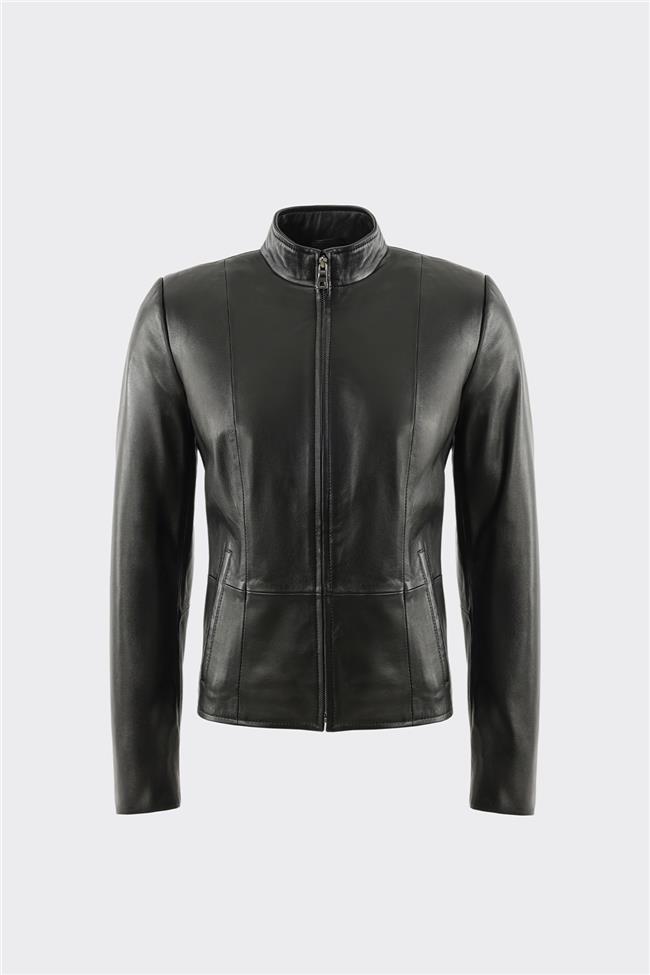 Siyah Deri Kadın Ceket