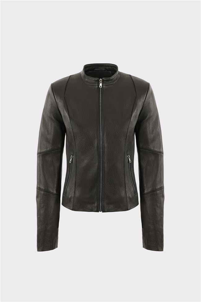 Siyah Deri Kadın Ceket