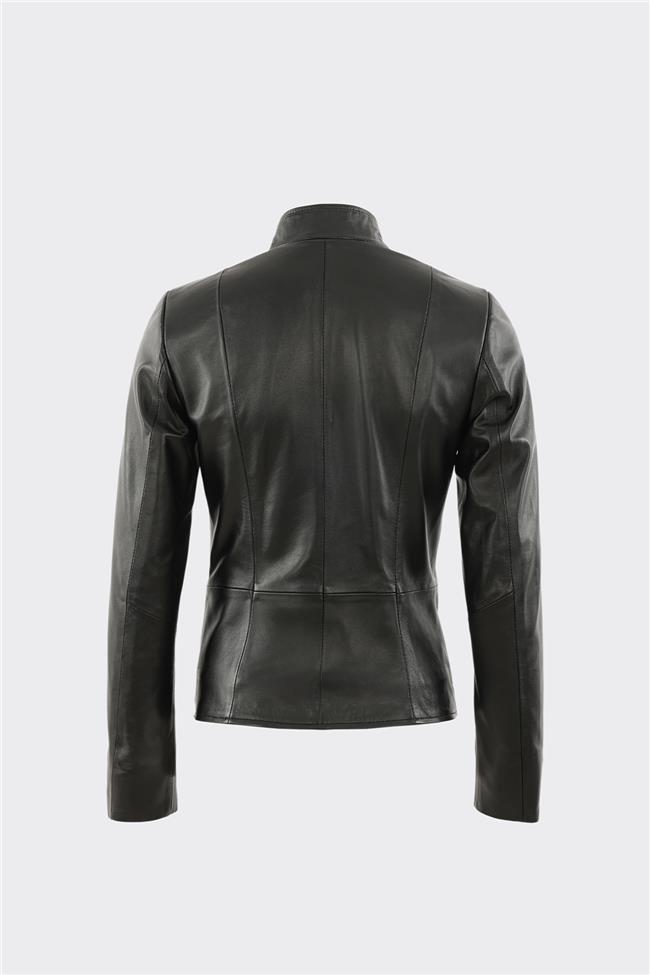 Siyah Deri Kadın Ceket