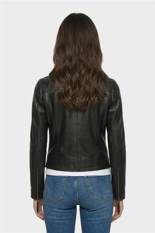Siyah Deri Kadın Ceket