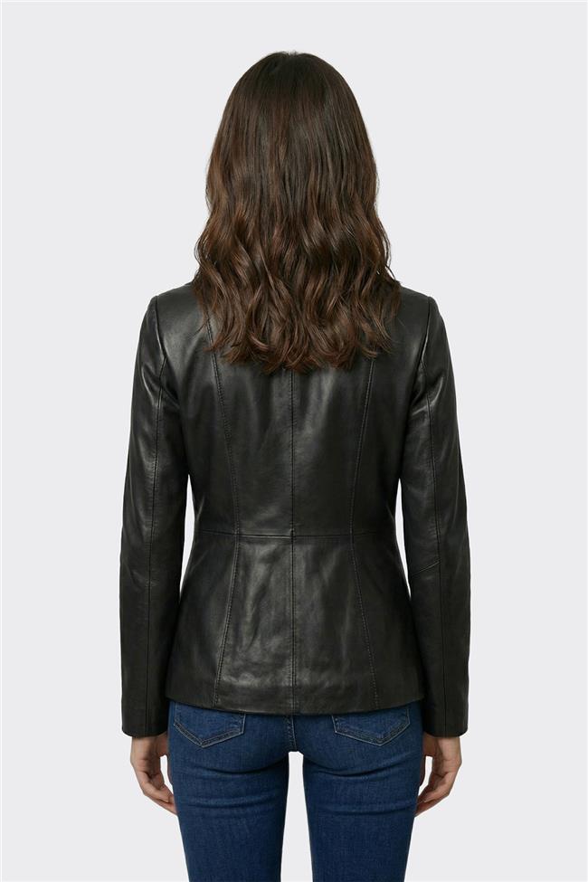 Siyah Deri Kadın Ceket