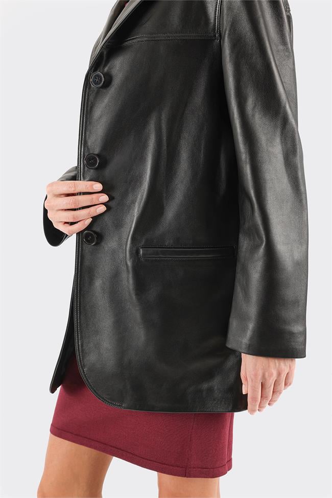 Siyah Deri Kadın Ceket