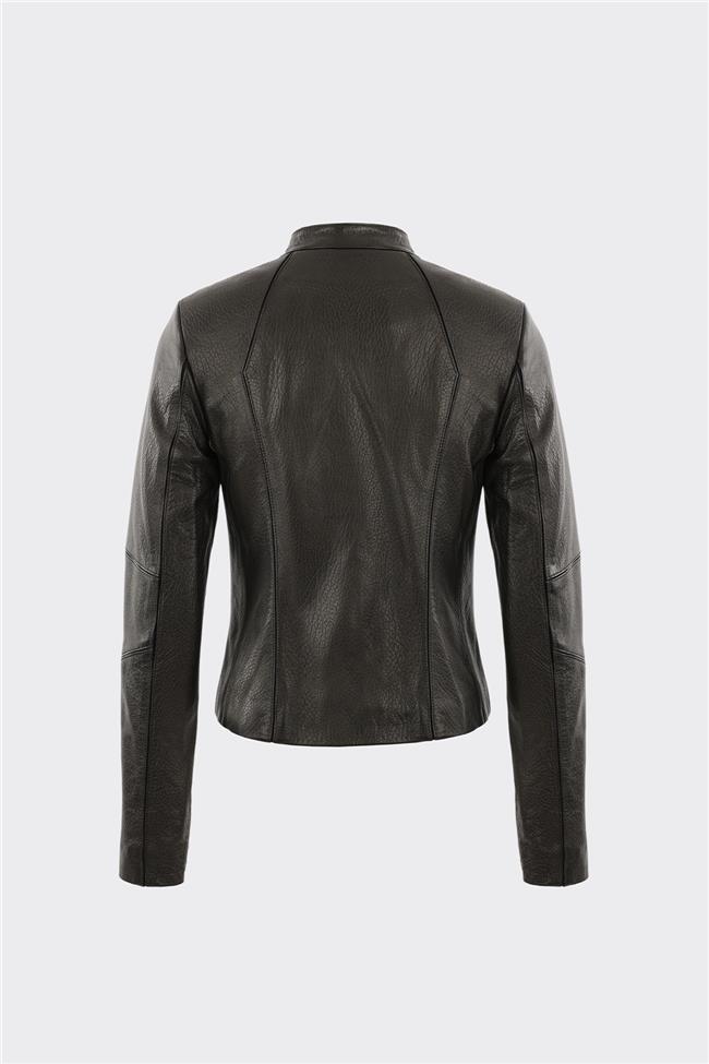 Siyah Deri Kadın Ceket