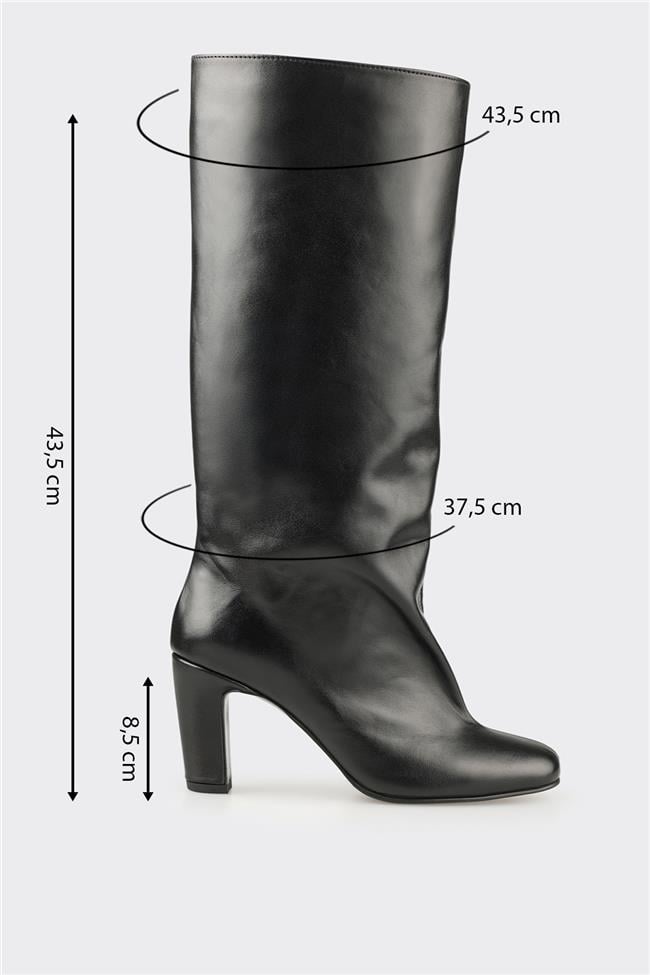Siyah Deri Kadın Çizme