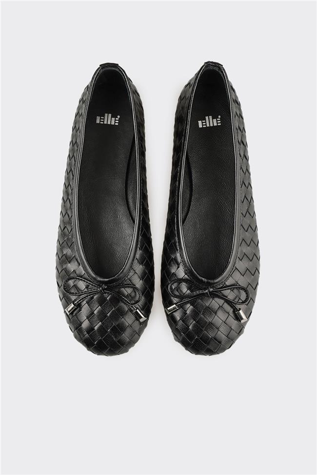 Siyah Deri Kadın Günlük Ayakkabı