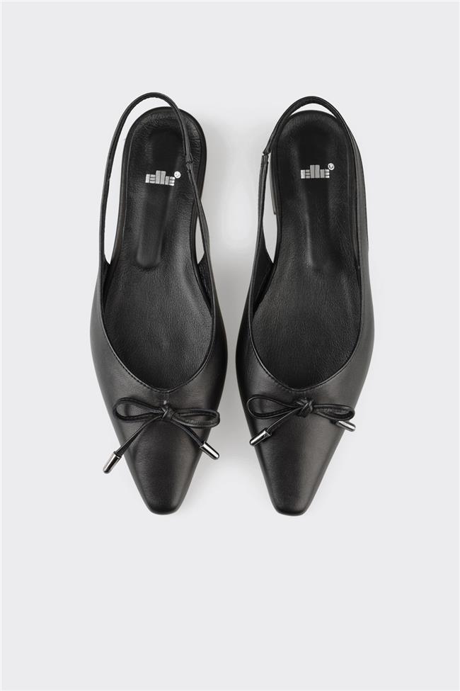 Siyah Deri Kadın Günlük Ayakkabı