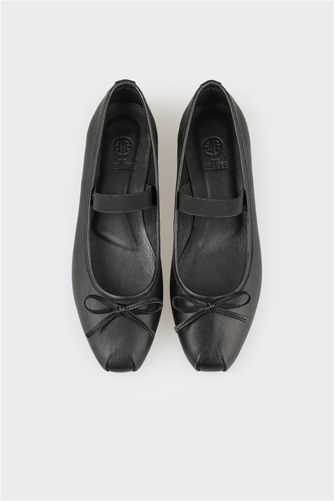 Siyah Deri Kadın Günlük Ayakkabı