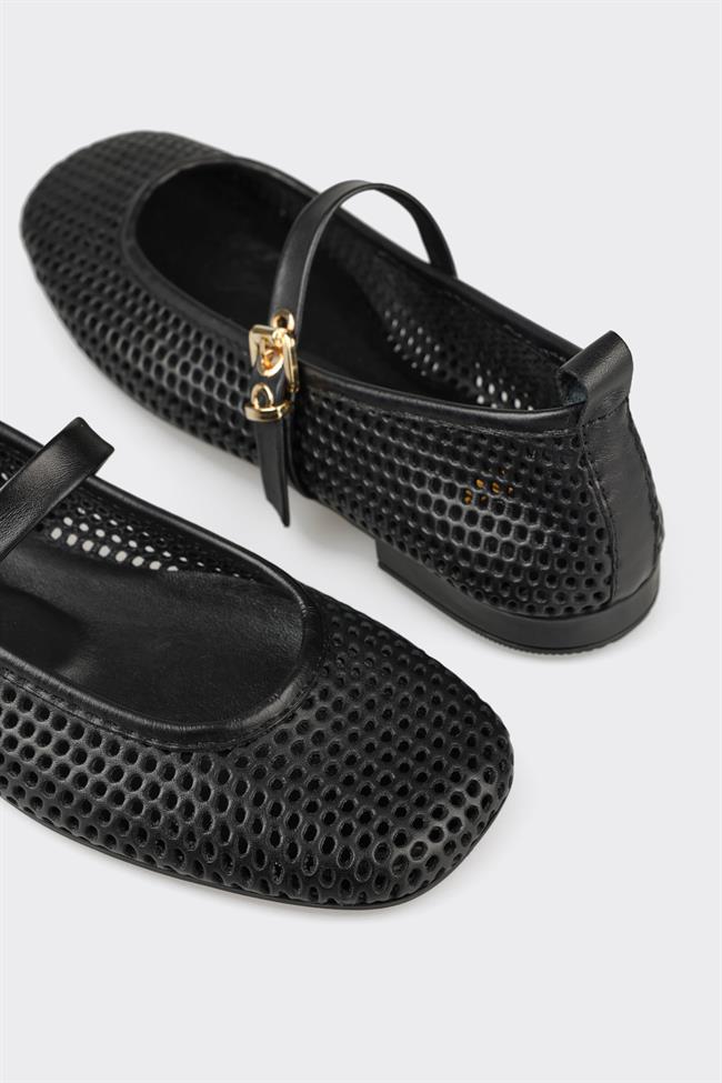 Siyah Deri Kadın Günlük Ayakkabı