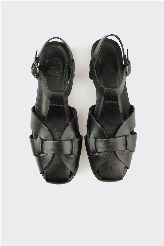 Siyah Deri Kadın Günlük Ayakkabı