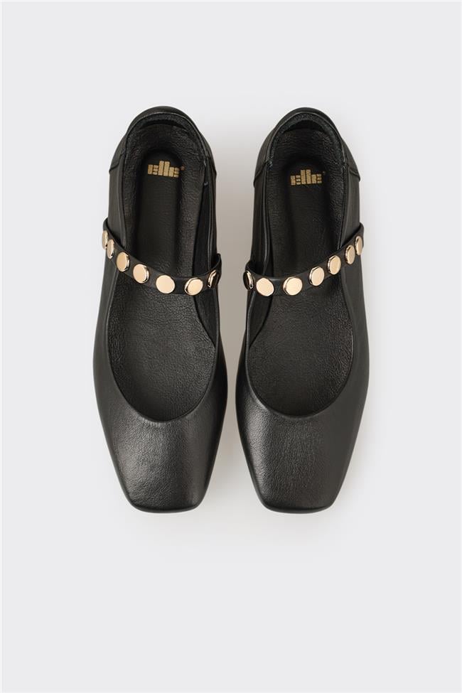 Siyah Deri Kadın Günlük Ayakkabı