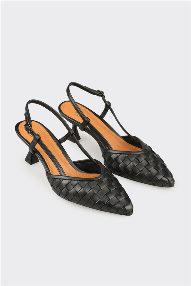 Siyah Deri Kadın Günlük Ayakkabı