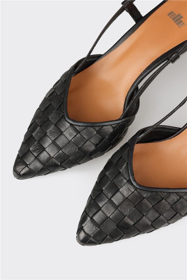 Siyah Deri Kadın Günlük Ayakkabı