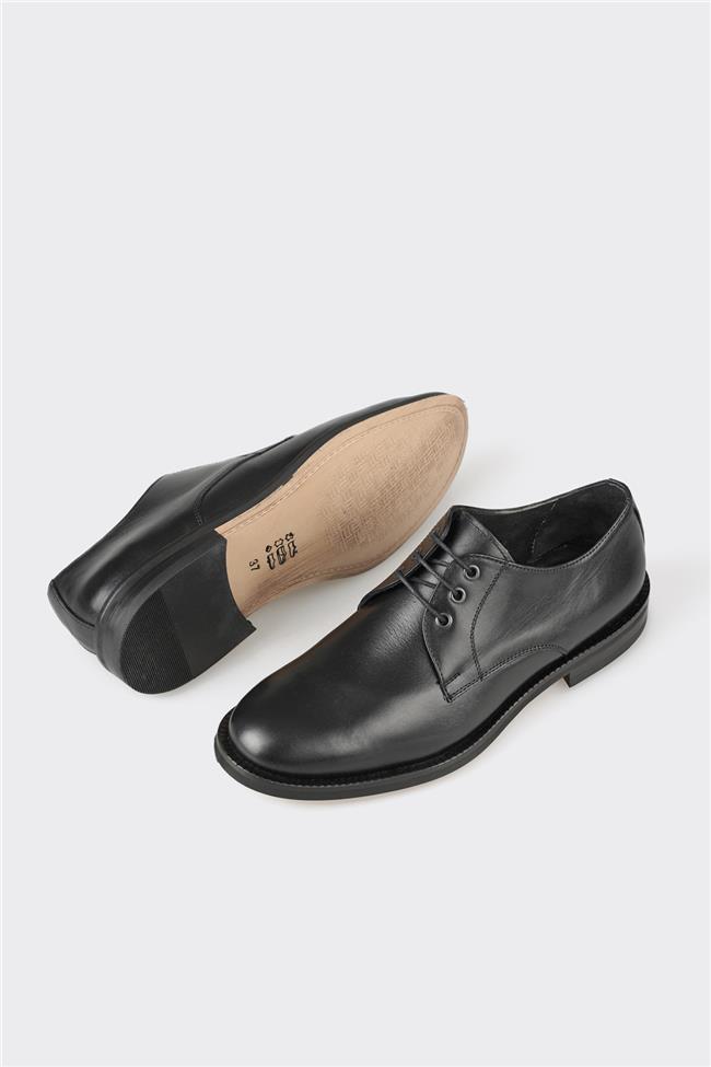 Siyah Deri Kadın Günlük Ayakkabı