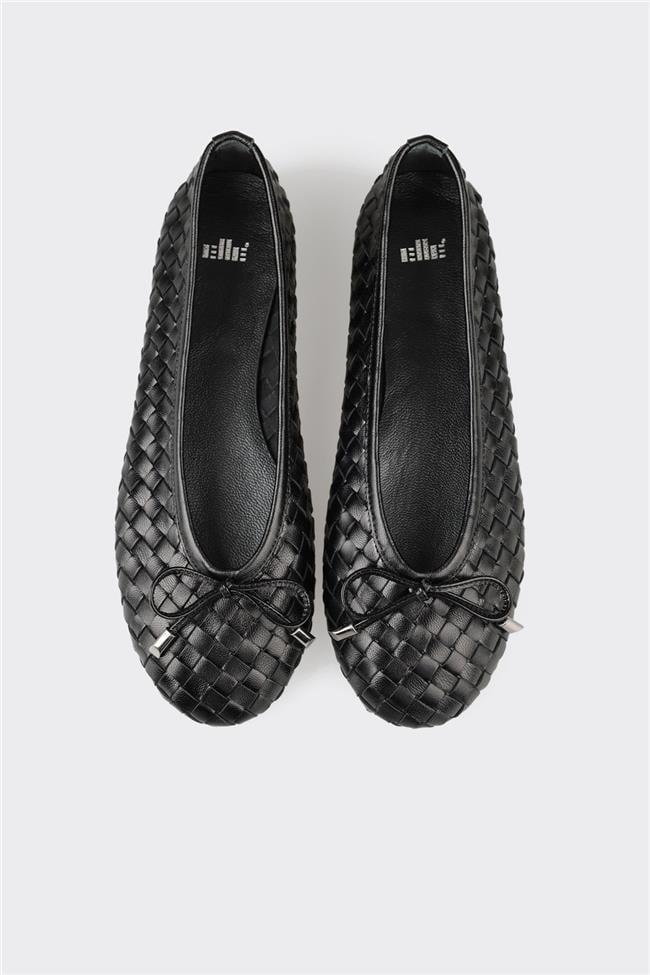 Siyah Deri Kadın Günlük Ayakkabı