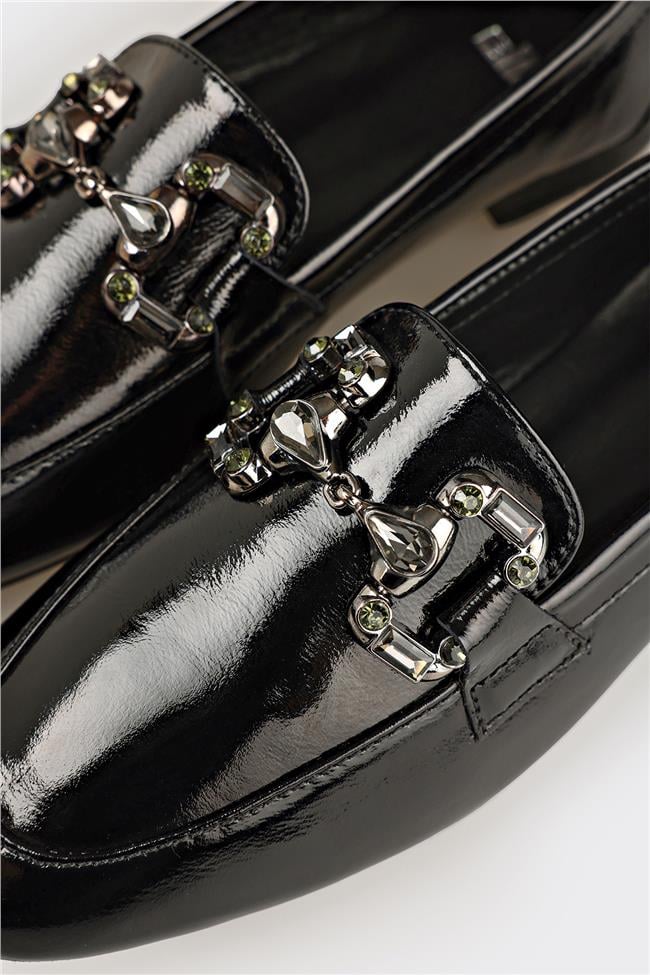 Siyah Deri Kadın Günlük Ayakkabı