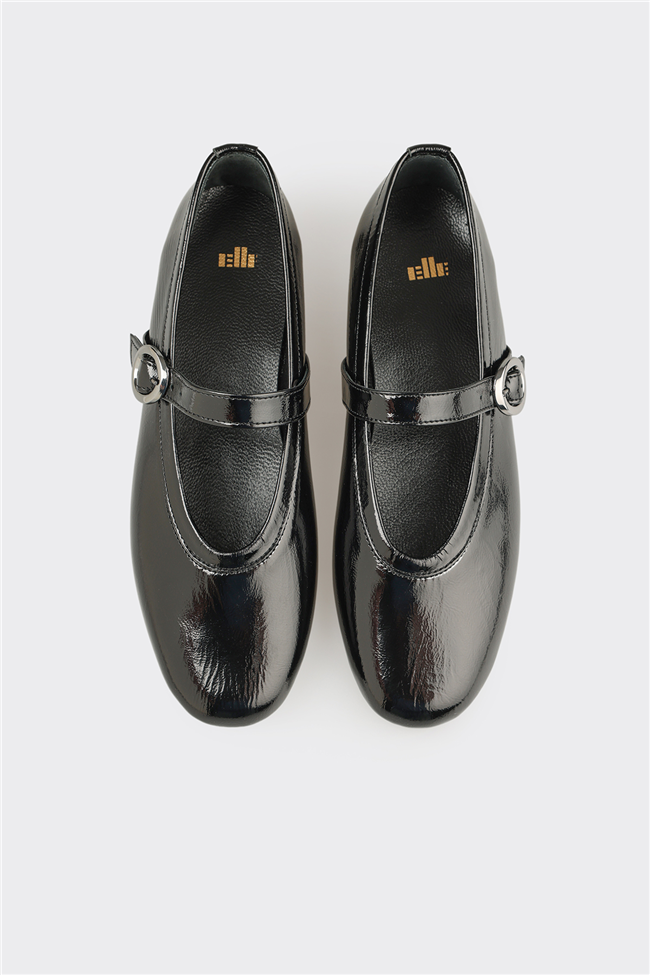 Siyah Deri Kadın Günlük Ayakkabı