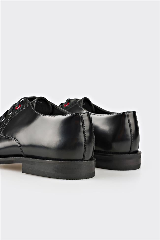 Siyah Deri Kadın Günlük Ayakkabı