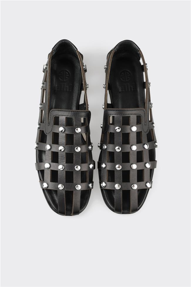 Siyah Deri Kadın Günlük Ayakkabı