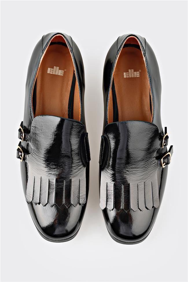 Siyah Deri Kadın Günlük Ayakkabı