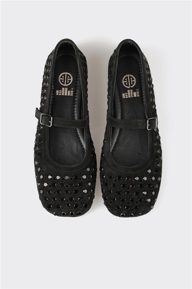 Siyah Deri Kadın Günlük Ayakkabı