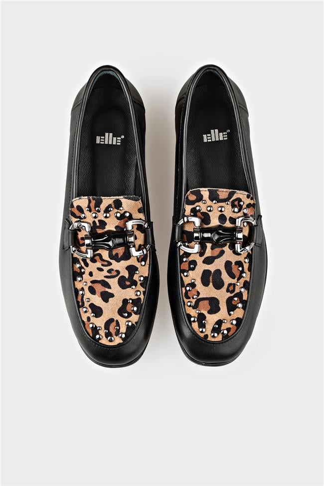 Siyah Deri Kadın Günlük Ayakkabı