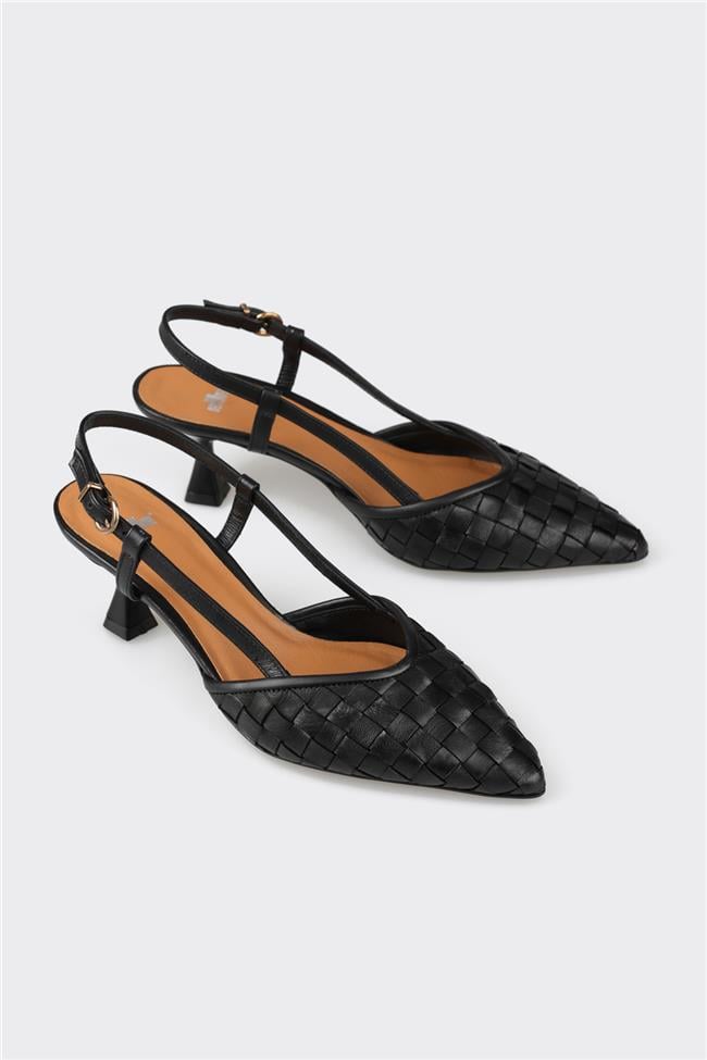 Siyah Deri Kadın Günlük Ayakkabı