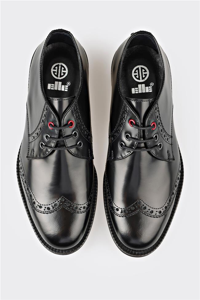 Siyah Deri Kadın Günlük Ayakkabı