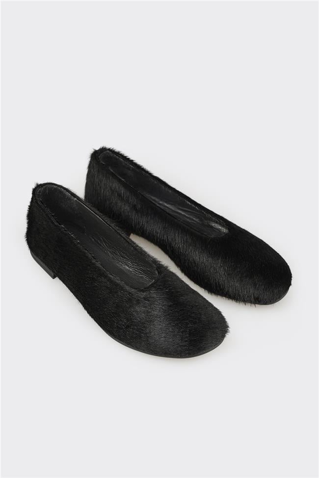 Siyah Deri Kadın Günlük Ayakkabı