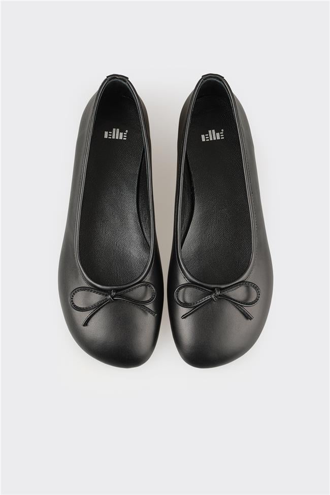 Siyah Deri Kadın Günlük Ayakkabı