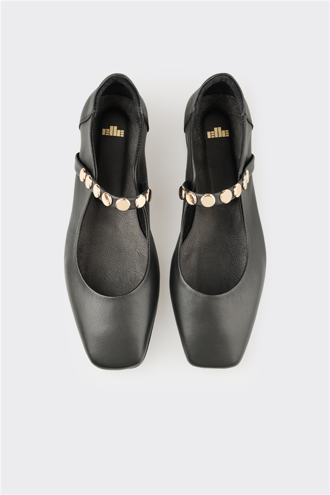 Siyah Deri Kadın Günlük Ayakkabı