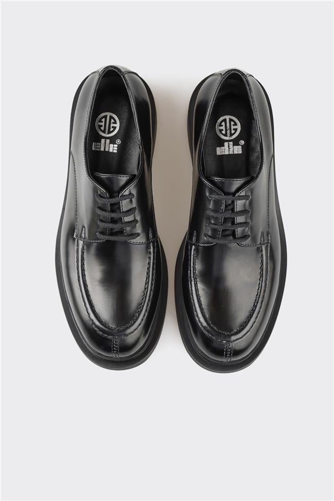 Siyah Deri Kadın Günlük Ayakkabı