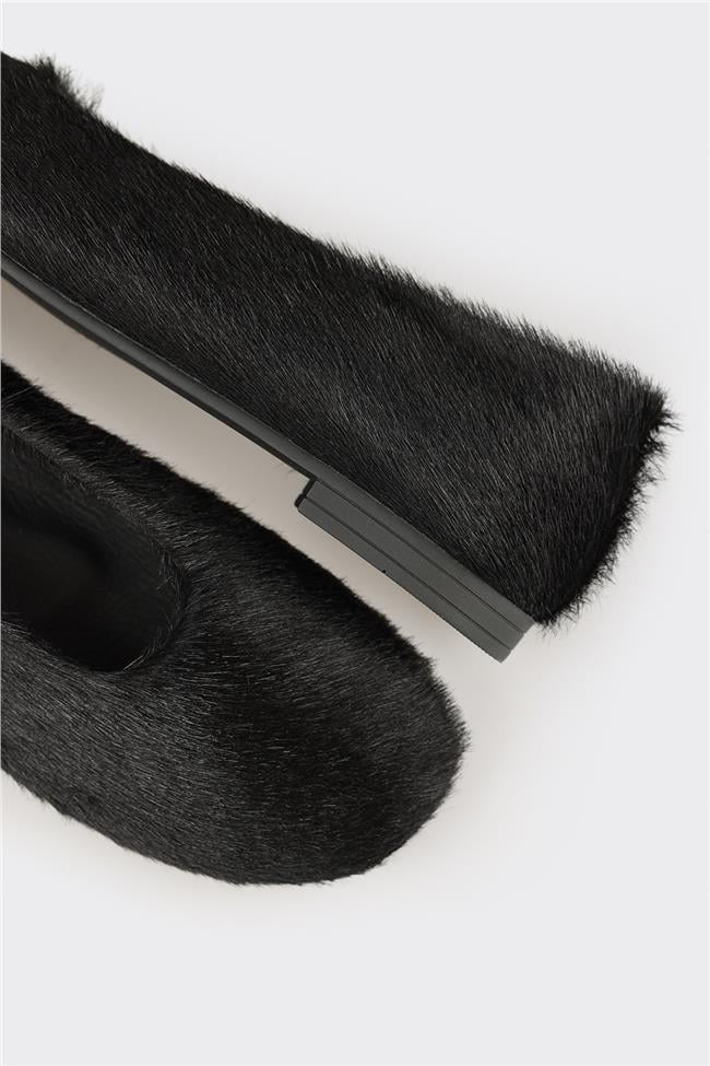 Siyah Deri Kadın Günlük Ayakkabı