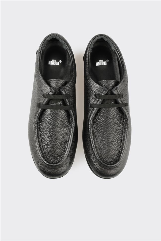 Siyah Deri Kadın Günlük Ayakkabı