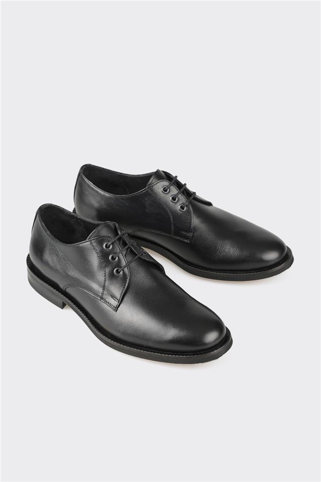 Siyah Deri Kadın Günlük Ayakkabı