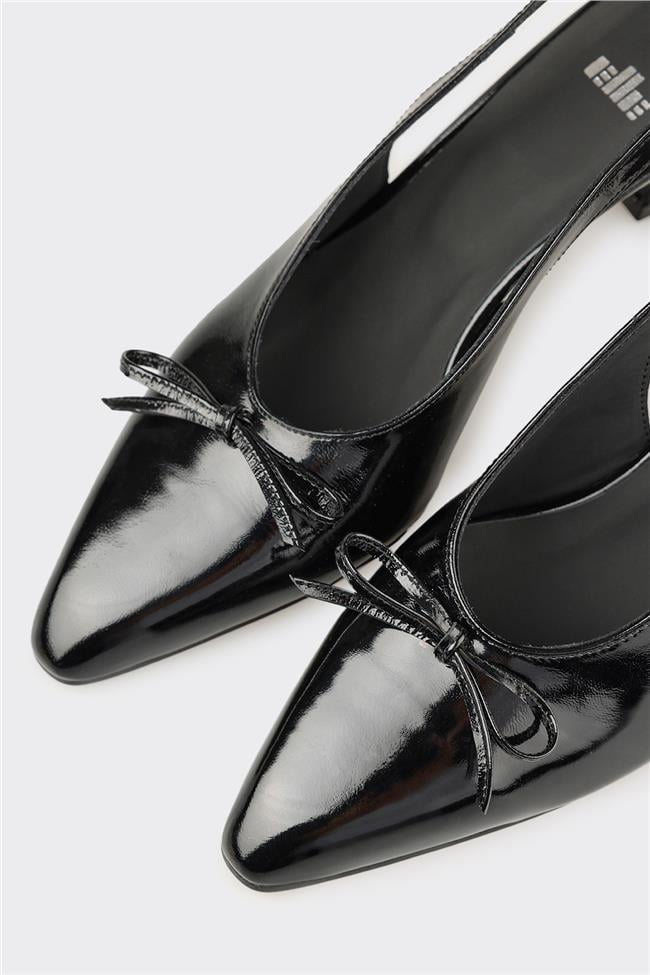 Siyah Deri Kadın Günlük Ayakkabı