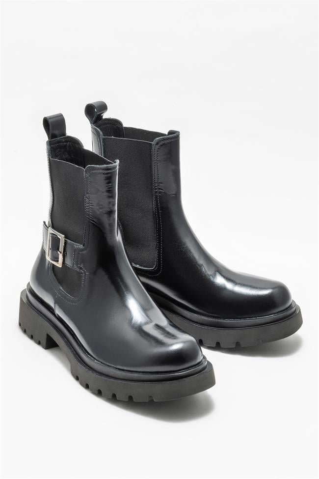Siyah Deri Kadın Günlük Bot