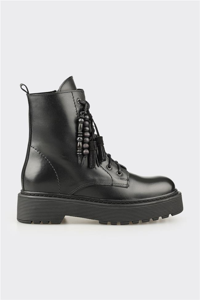 Siyah Deri Kadın Günlük Bot